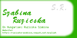 szabina ruzicska business card